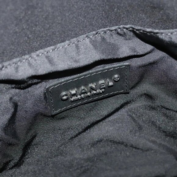 CHANEL New Travel Line Backpack Nylon Beige Black CC Auth kk472 - Picture 13 of 16